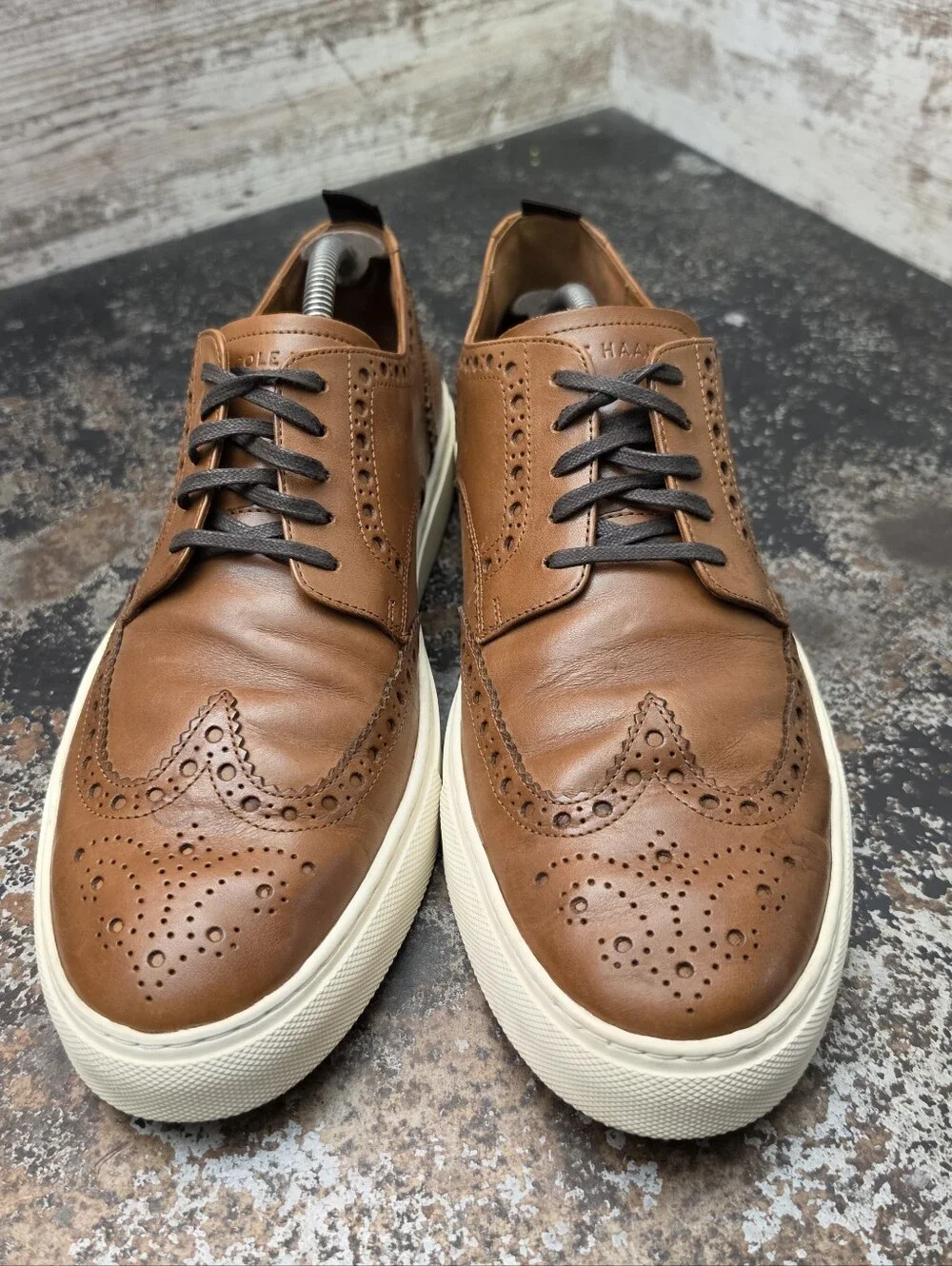 Cole Haan Winslow Wingtip Oxford Sneakers Shoes Sz 10 Brown Leather C35600